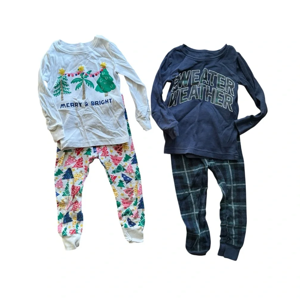 Old Navy Pajama Sets Toddler Cotton Winter Holiday Festive